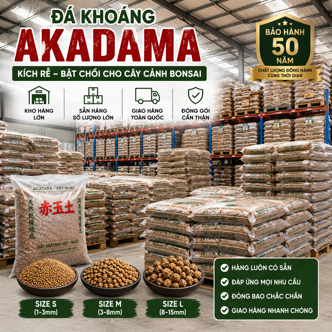 Akadama Vĩnh Cửu 10kg – Đá Khoáng Trồng Bonsai 3 Tầng, Kích Rễ Bật Chồi, Cho Muội Hồng, Linh Sam, Tùng, Mai Vàng, Duối - Ảnh 4